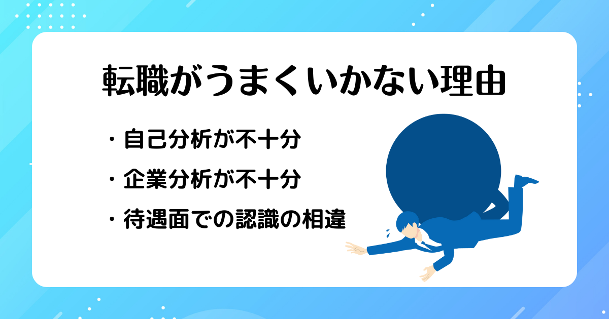 転職がうまくいかない理由についてまとめた画像