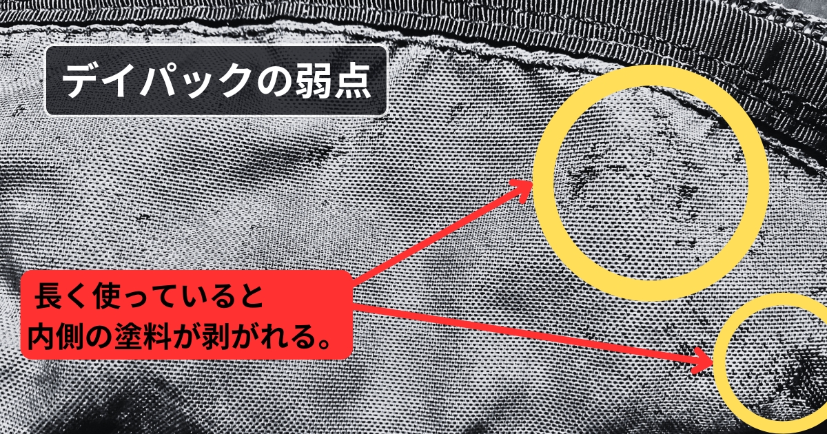 GREGORY(グレゴリー)のリュックの弱点についての画像